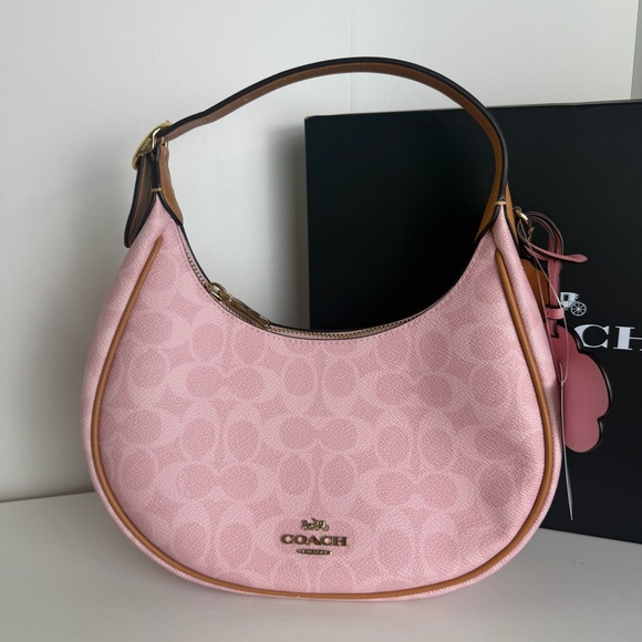 NWT Coach Emily Shoulder Bag In Signature Canvas With Charms - Picture 2 of 15